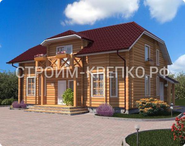 Проект дома из бруса с мансардой №1400