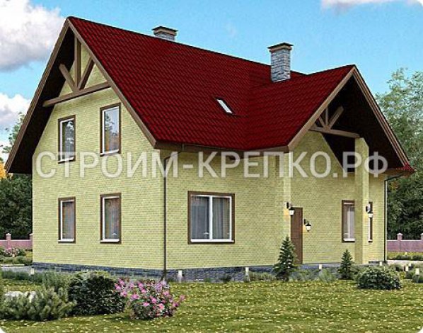 Проект кирпичного дома с мансардой № 1959